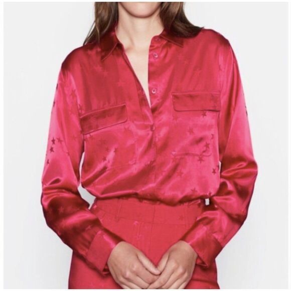 Equipment Tops - Equipment Tabitha Simmons Star Print Blouse Long Sleeve Size S Womens